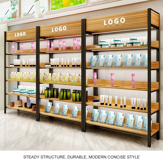 Wooden Metal Store Shelves